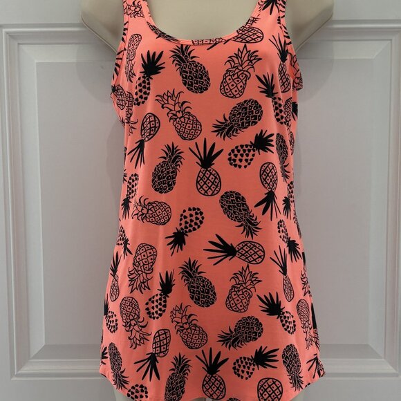 Bright Orange Pineapple Top by No Boundaries - Picture 1 of 2